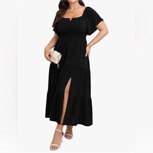 Elegant Black Midi Dress